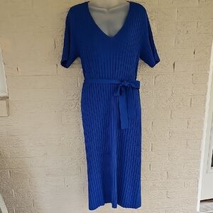 NWT Ann Taylor Factory Elegant Blue Knit Dress sz 14